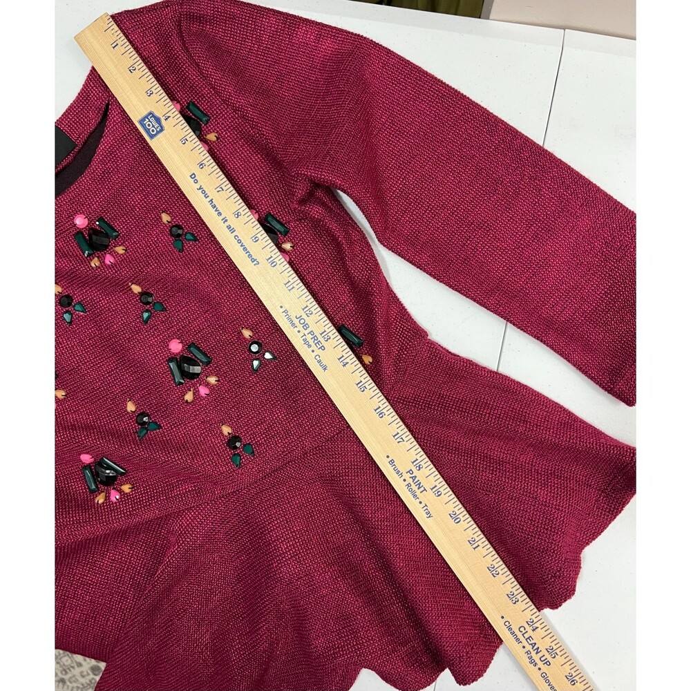 Anthropologie Dolce Vita Women's Gem Drop Peplum Top Raspberry Pink Size M - Picture 8 of 8